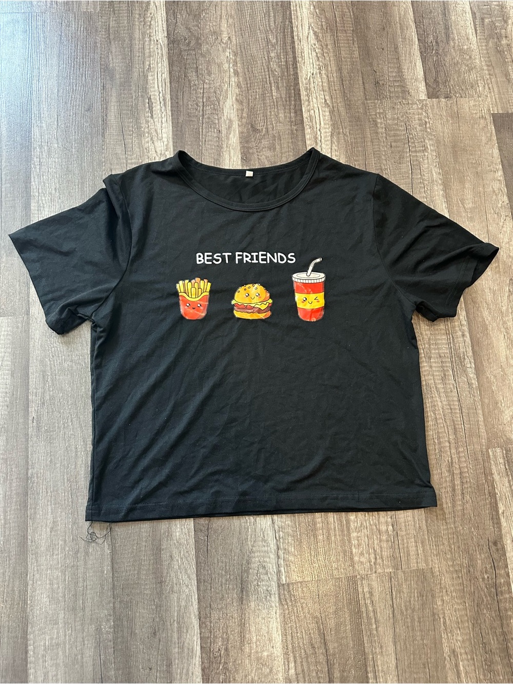 Black "Best Friends" Burger, Fries & Drink Graphic Tee